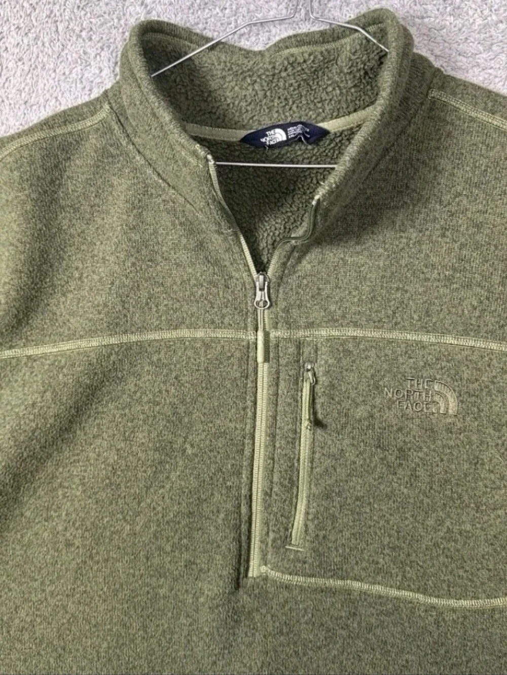 The North Face Gordon Lyons  Green Half-Zip Fleece Pullover